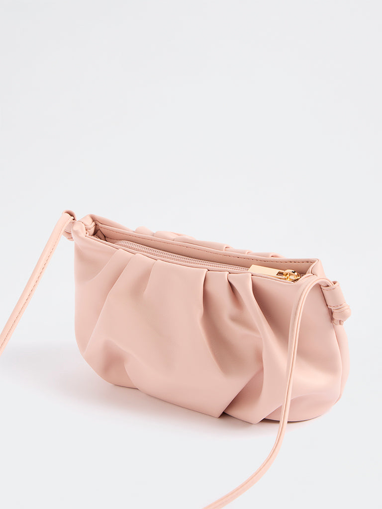 Westside Pink Pleated Sling Bag