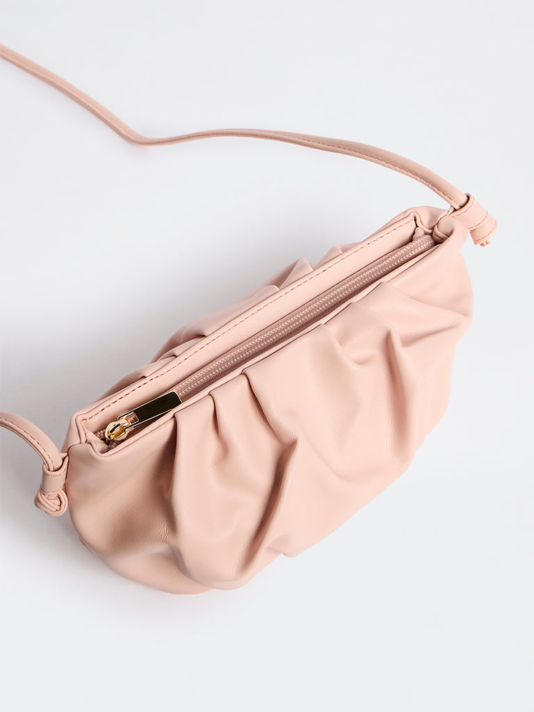 Westside Pink Pleated Sling Bag