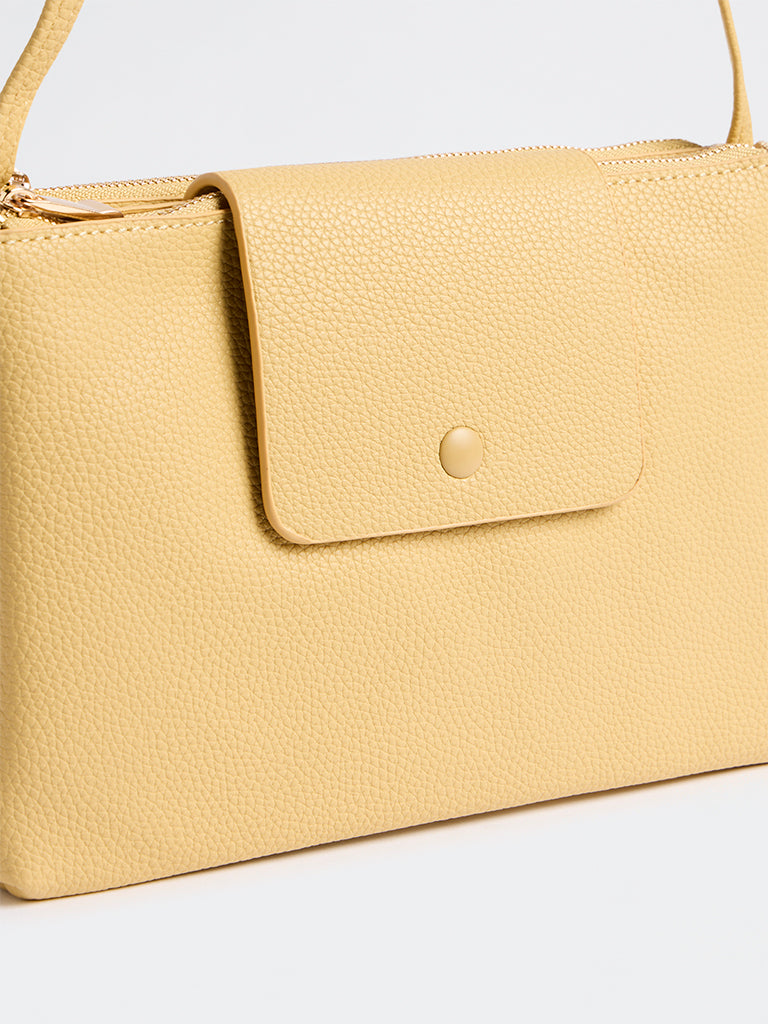 Westside Yellow Textured Sling Bag