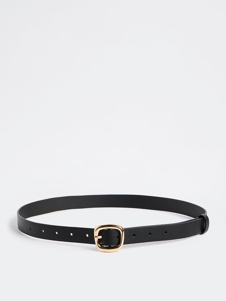 Westside Accessories Black Square Puff Buckle Belt