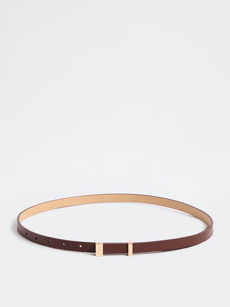 Westside Accessories Brown Push-Pin Buckle Belt