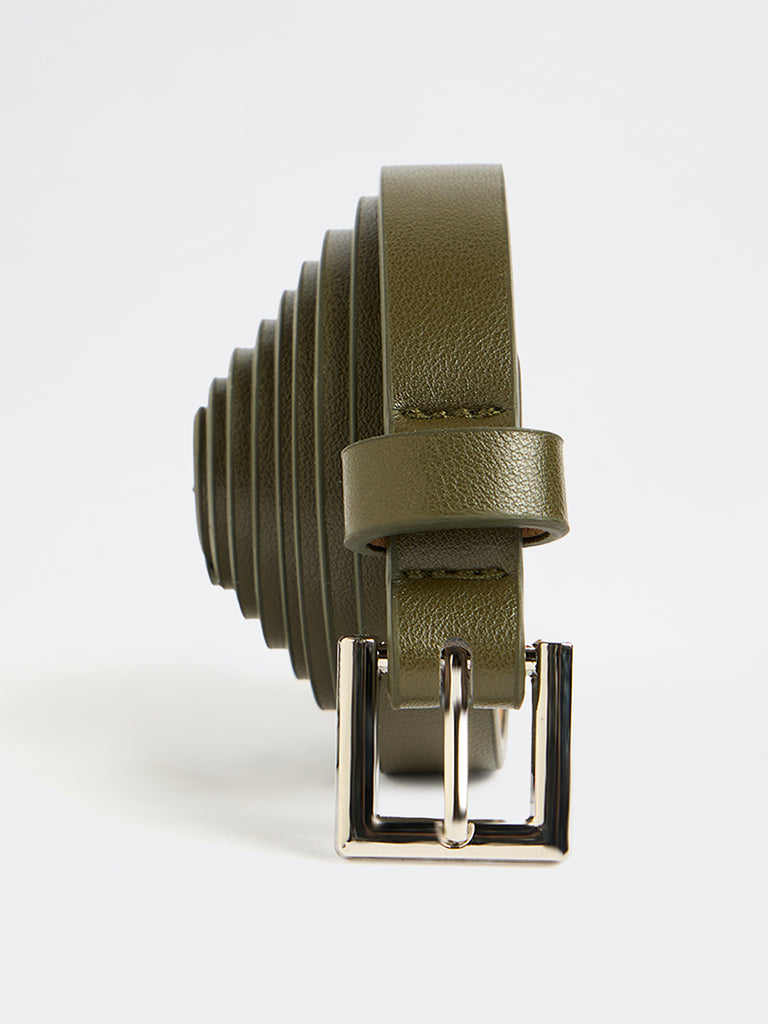Westside Accessories Olive Square Buckle Belt