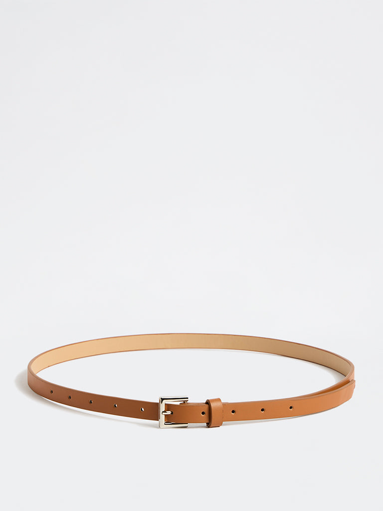 Westside Accessories Tan Square Buckle Belt