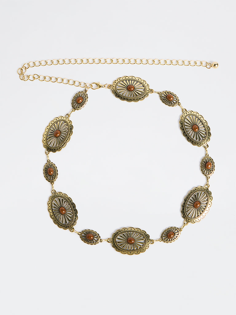 Westside Accessories Gold Concho Link Belt