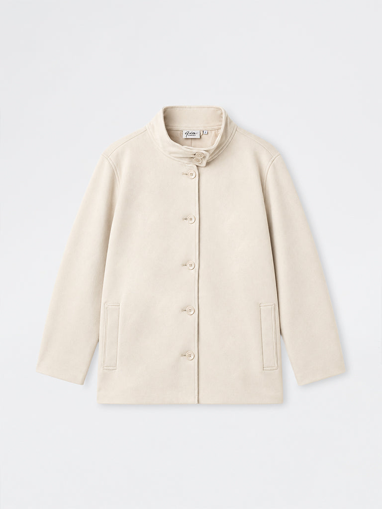 Gia Ivory Suede Jacket