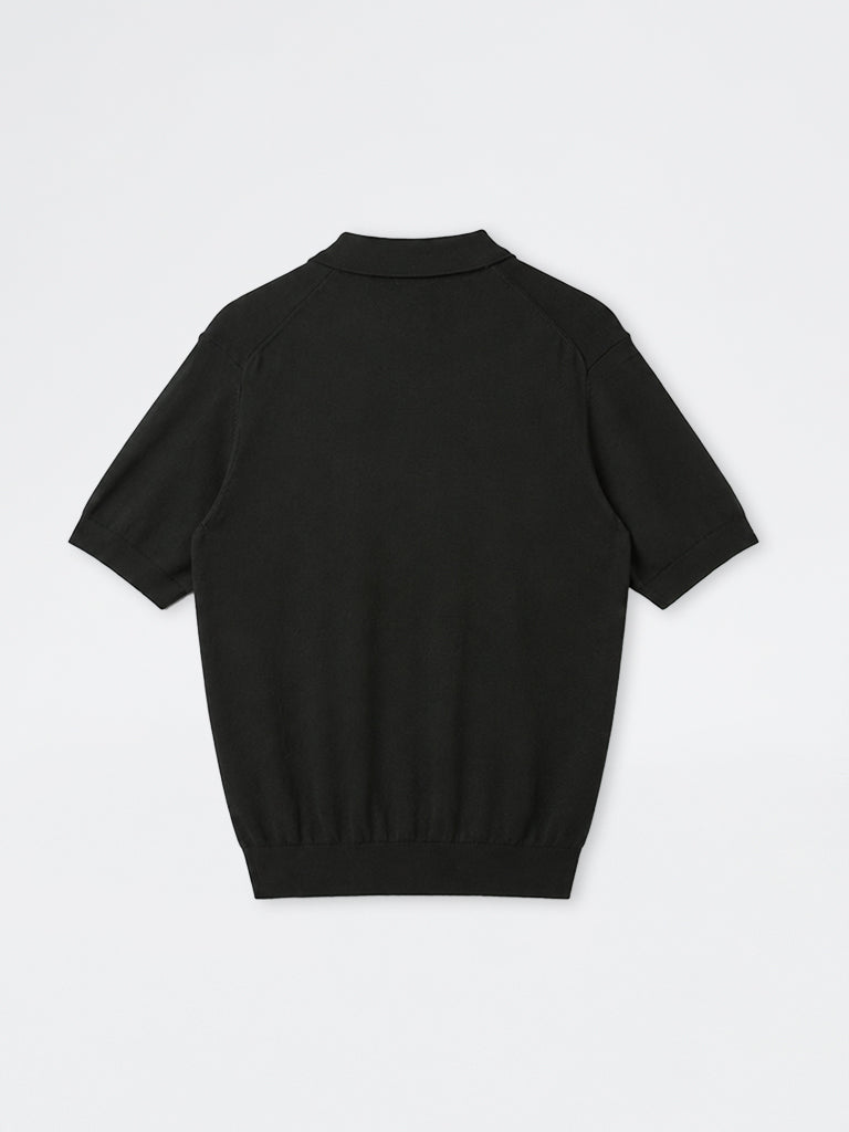 WES Formals Dark Green Solid Relaxed-Fit Cotton-Blend Polo T-Shirt