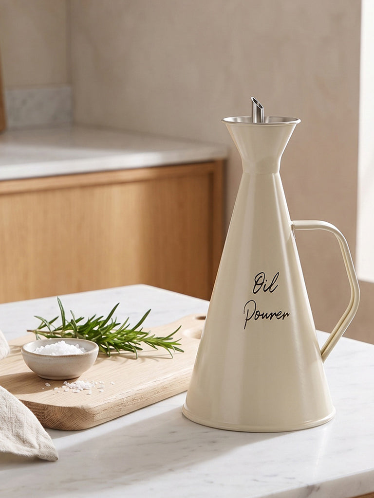 Westside Home Off-White Text Printed Oil Pourer