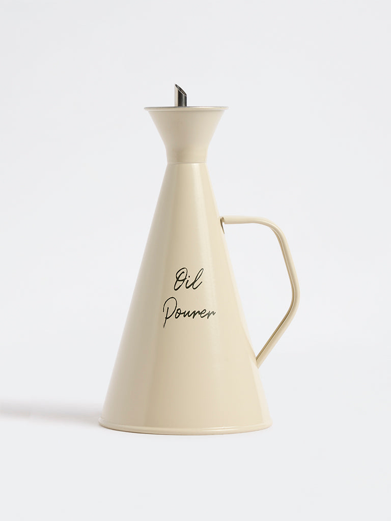 Westside Home Off-White Text Printed Oil Pourer
