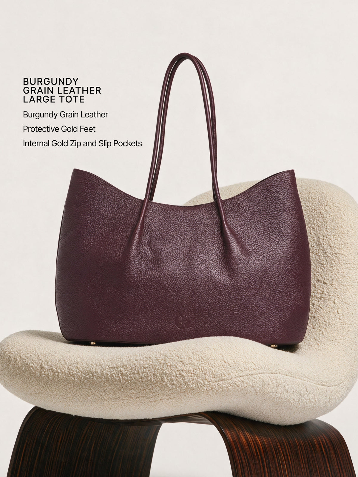 Belle Grain Leather Large Tote