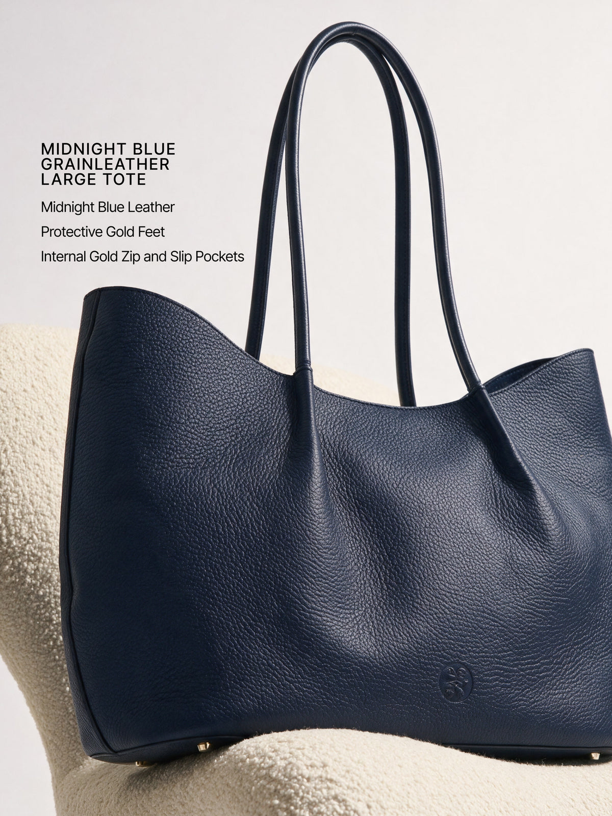 Belle Grain Leather Large Tote