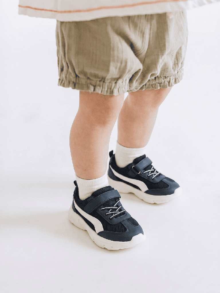 Yellow Navy Mesh Detailed Lace-Up Sneakers