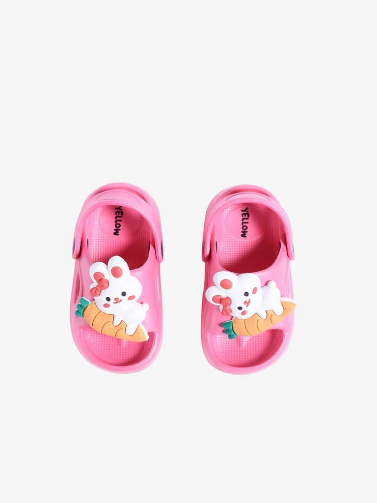 Yellow Pink Bunny Themed Clogs