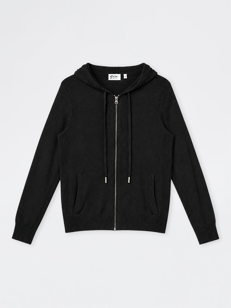 Gia Black Solid Hoodie