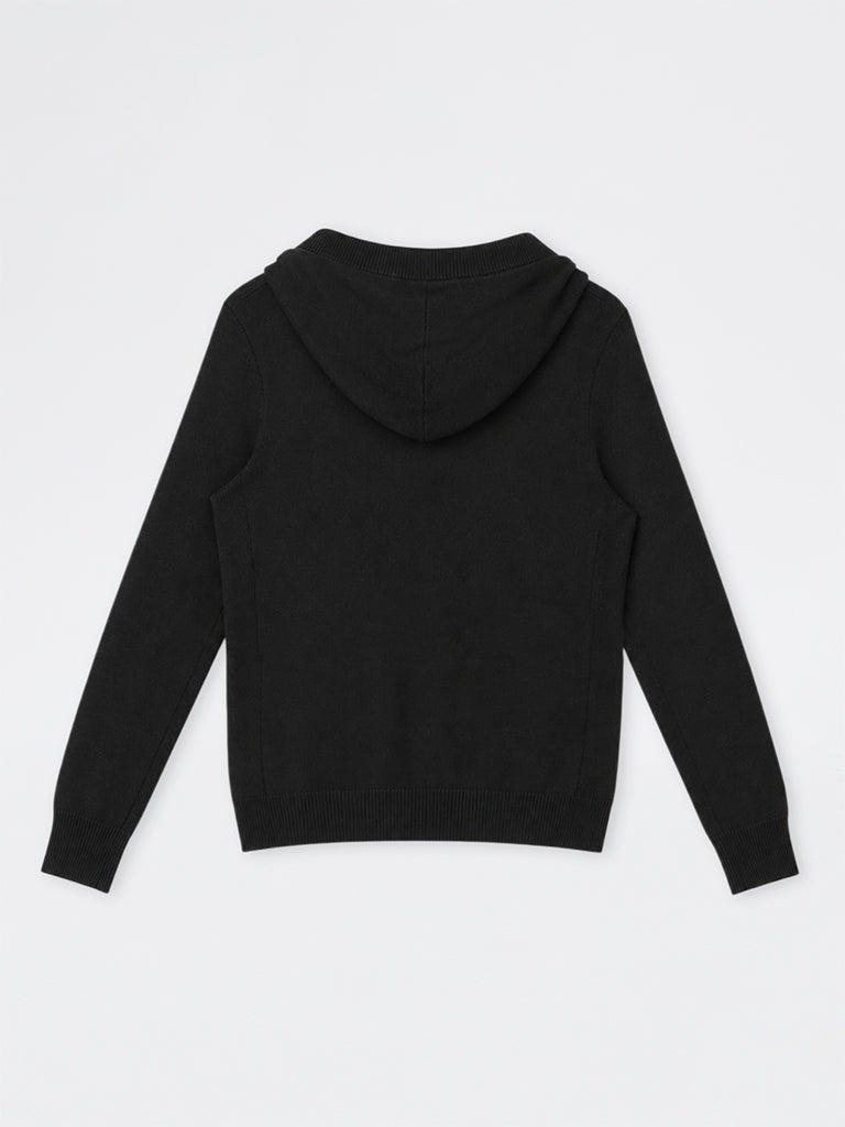 Gia Black Solid Hoodie