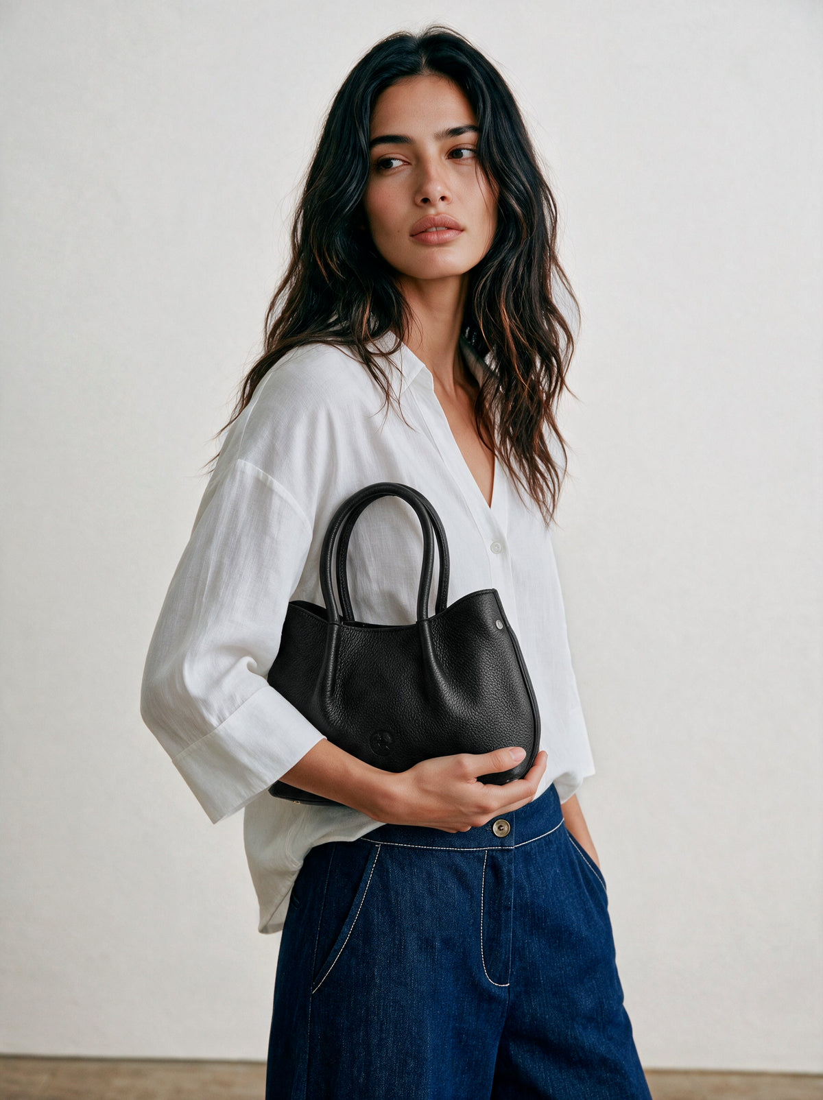 Belle Grain Leather Mini Tote