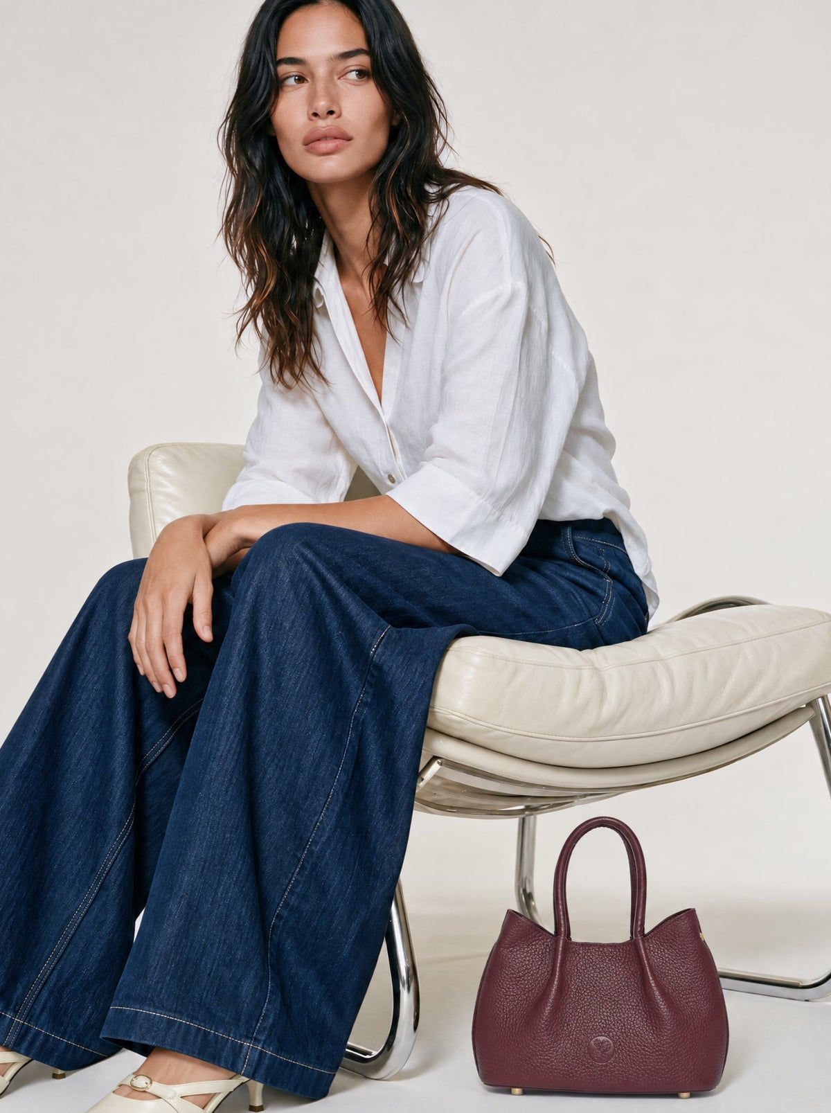 Belle Grain Leather Mini Tote
