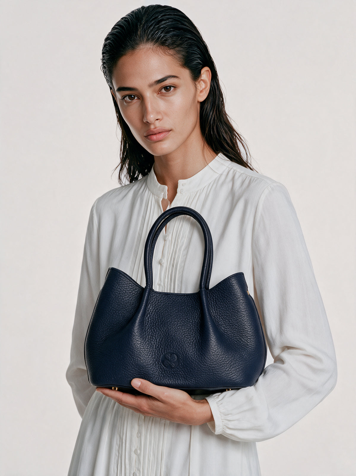 Belle Grain Leather Mini Tote