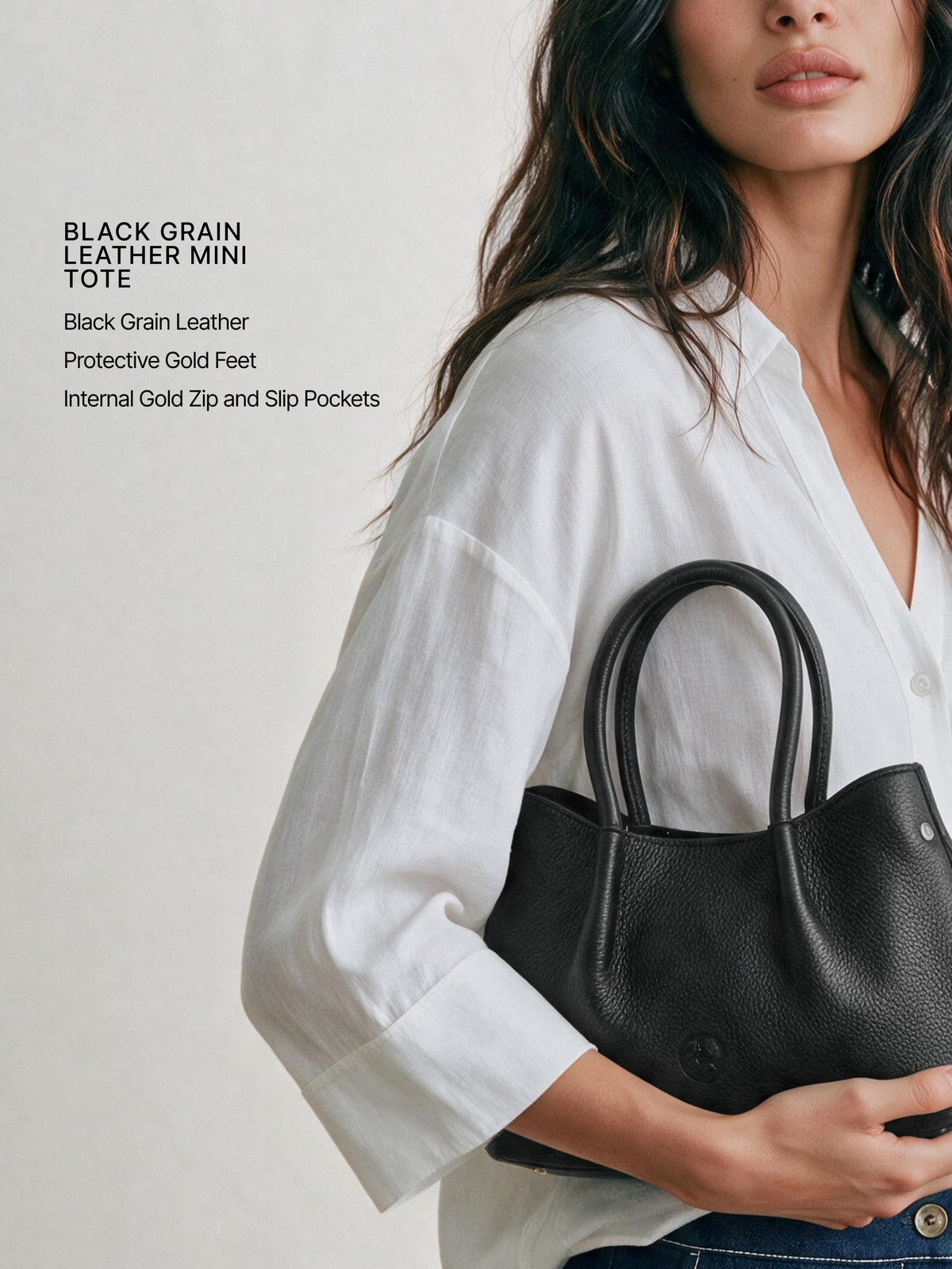 Belle Grain Leather Mini Tote
