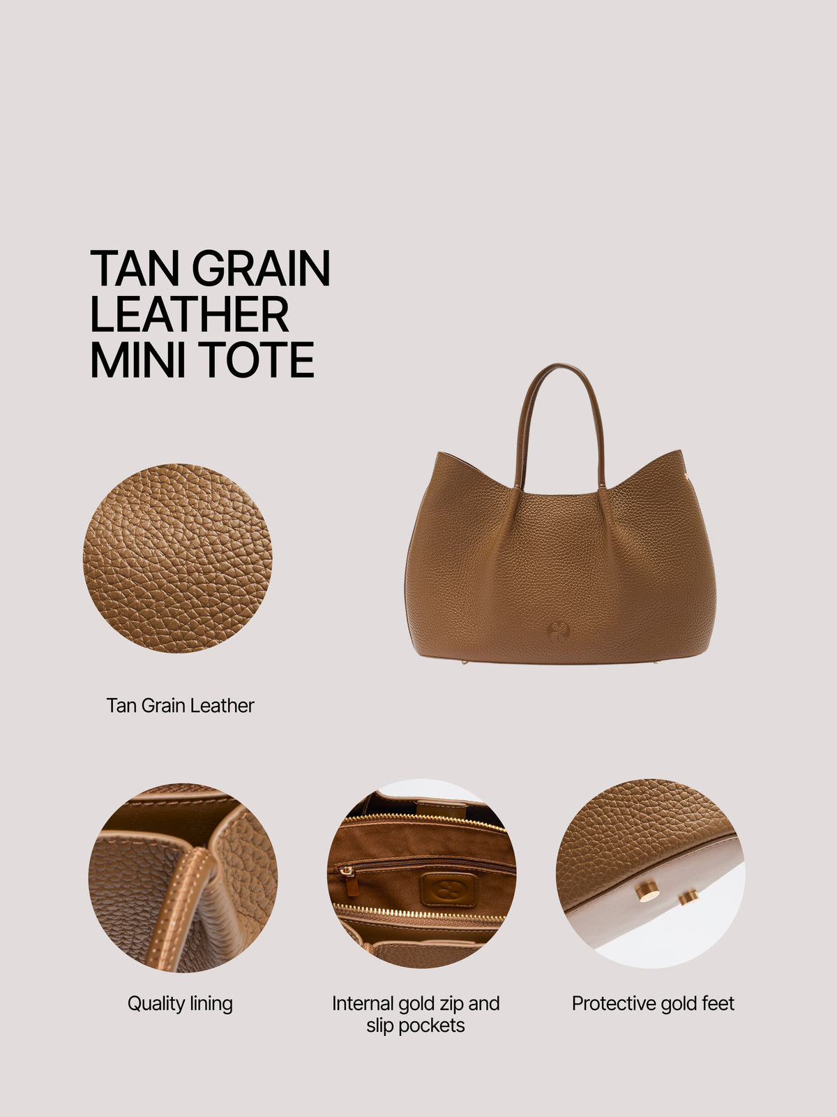 Belle Grain Leather Mini Tote