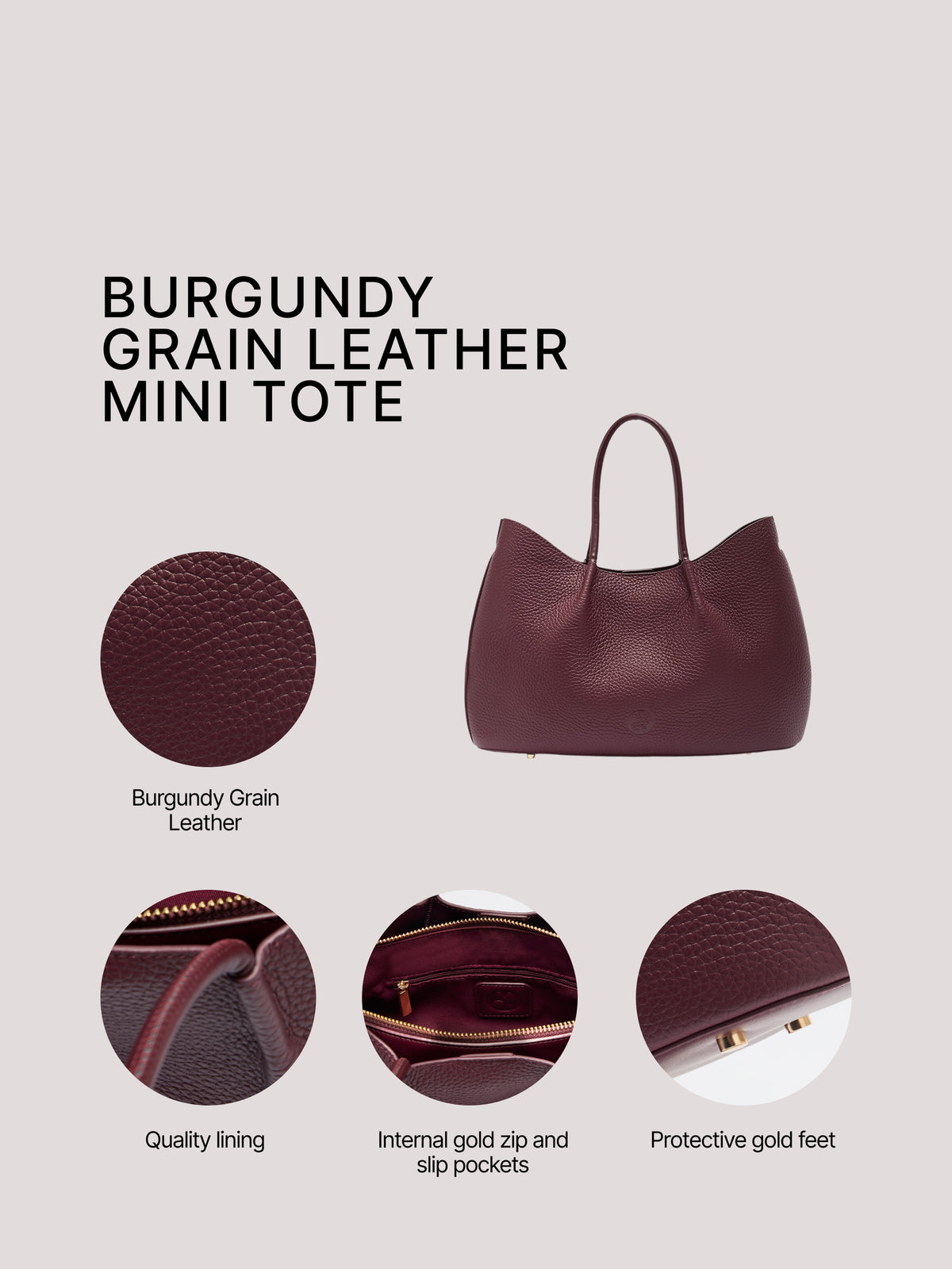 Belle Grain Leather Mini Tote