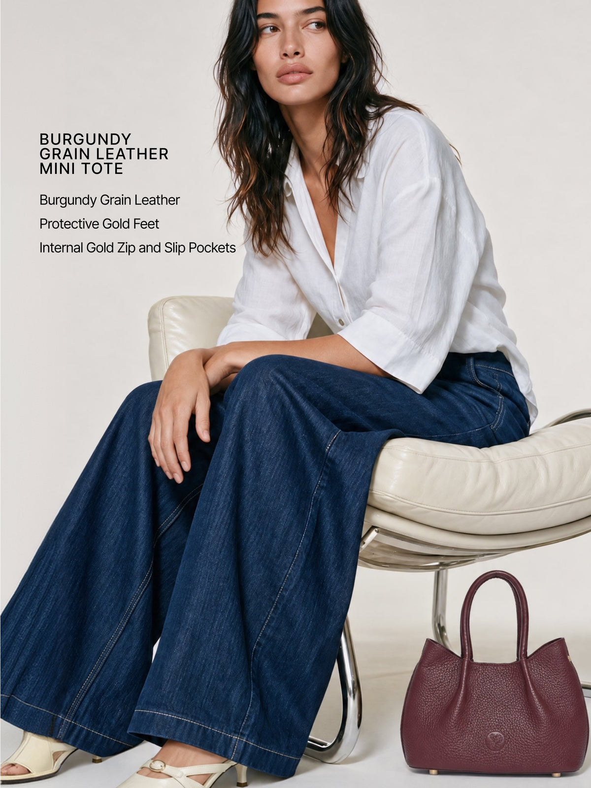 Belle Grain Leather Mini Tote