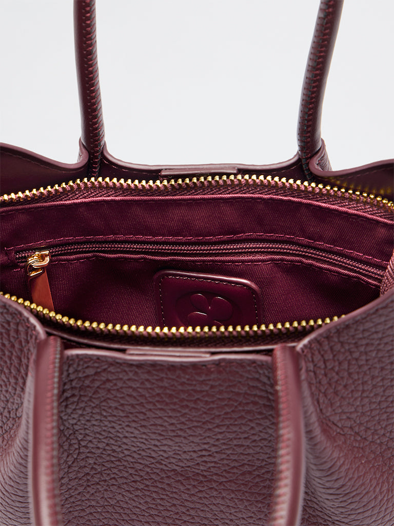 Belle Grain Leather Mini Tote
