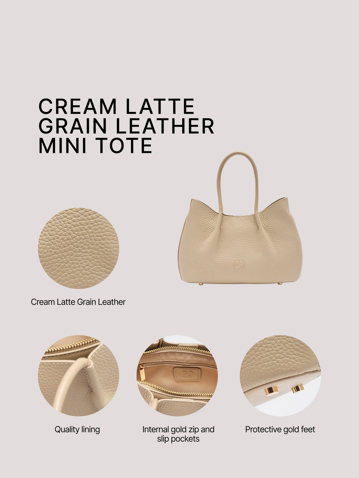 Belle Grain Leather Mini Tote