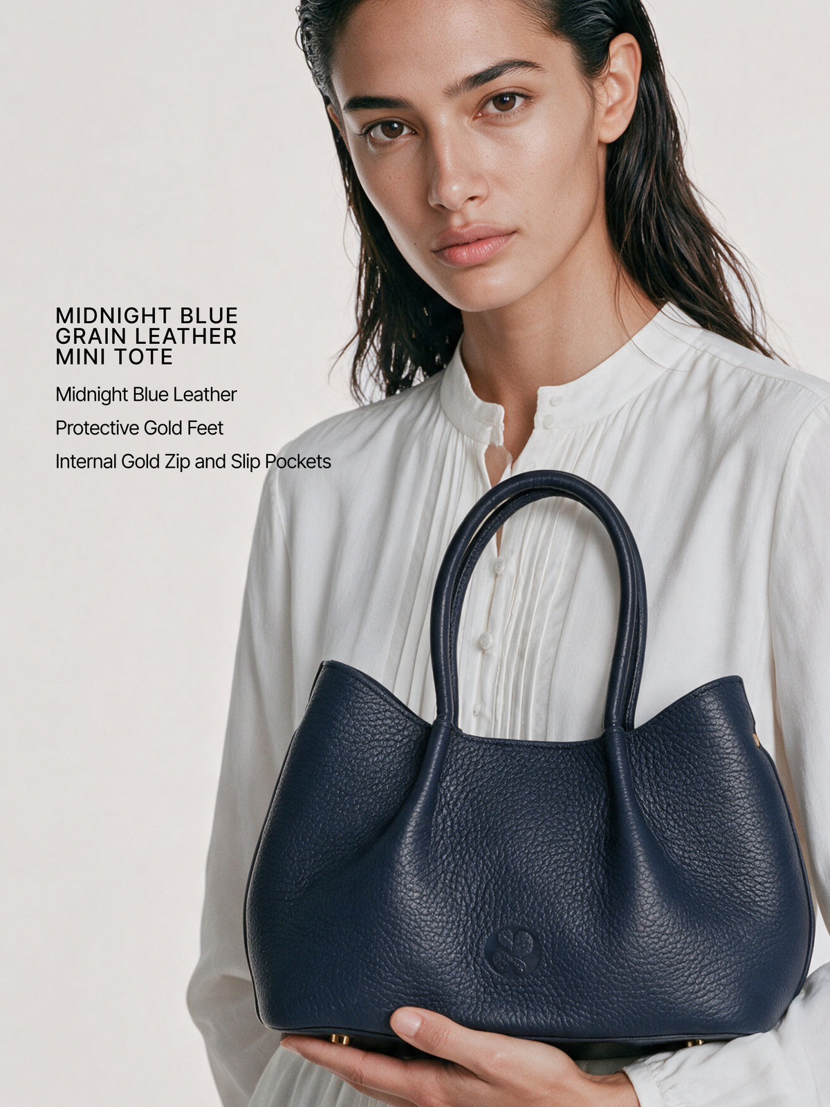 Belle Grain Leather Mini Tote