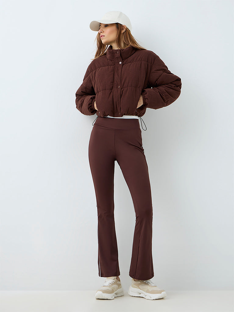 Nuoflexx Dark Brown Corduroy Puffer Jacket