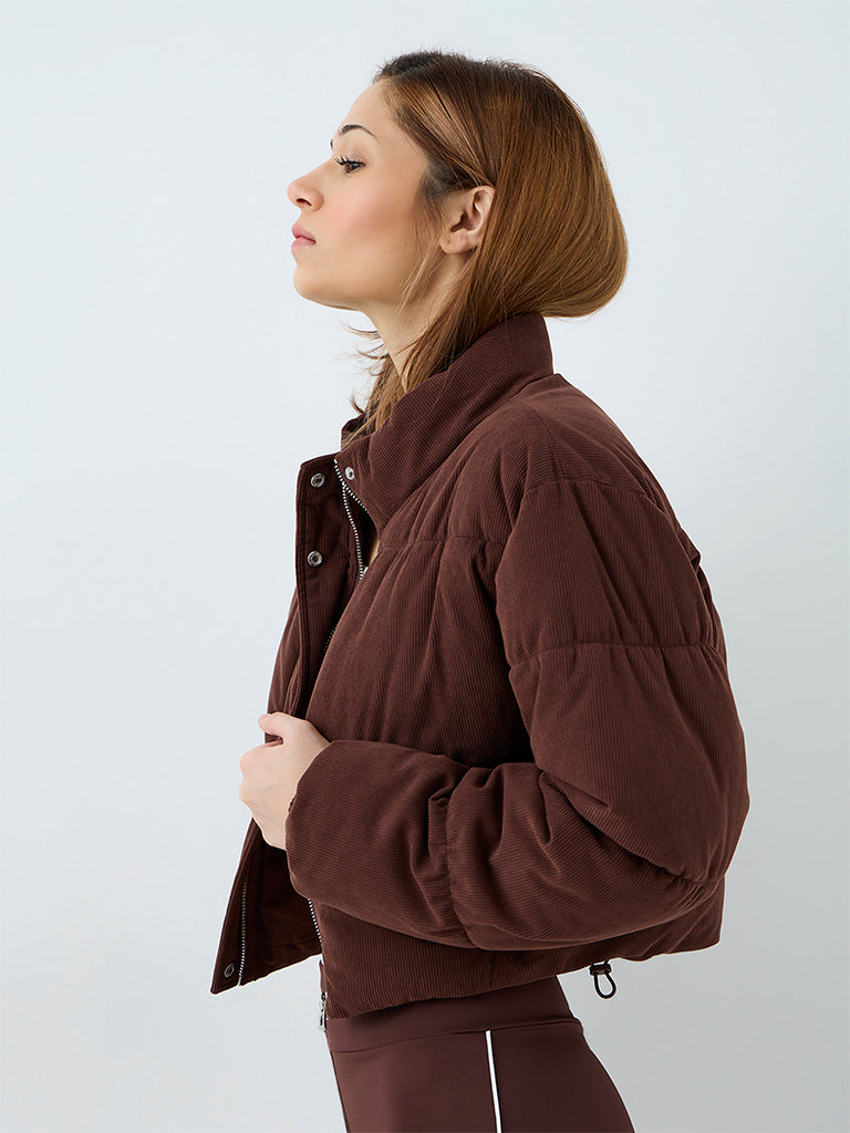 Nuoflexx Dark Brown Corduroy Puffer Jacket