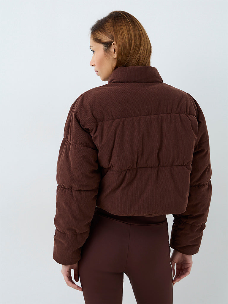 Nuoflexx Dark Brown Corduroy Puffer Jacket