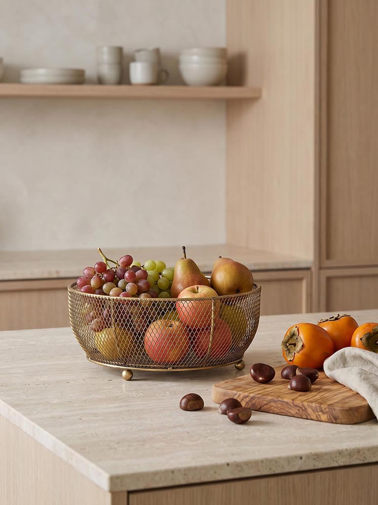 Westside Home Gold Wired Circular Fruit Storage Basket