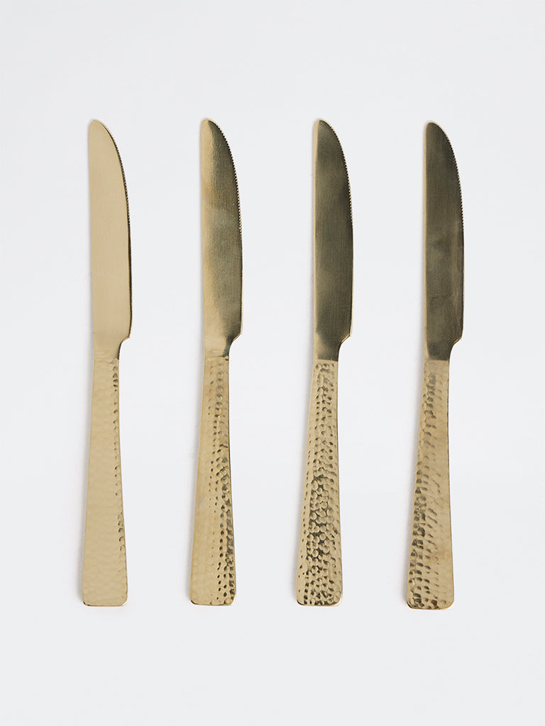 Westside Home Gold Hammered-Textured Knives - Set of 4