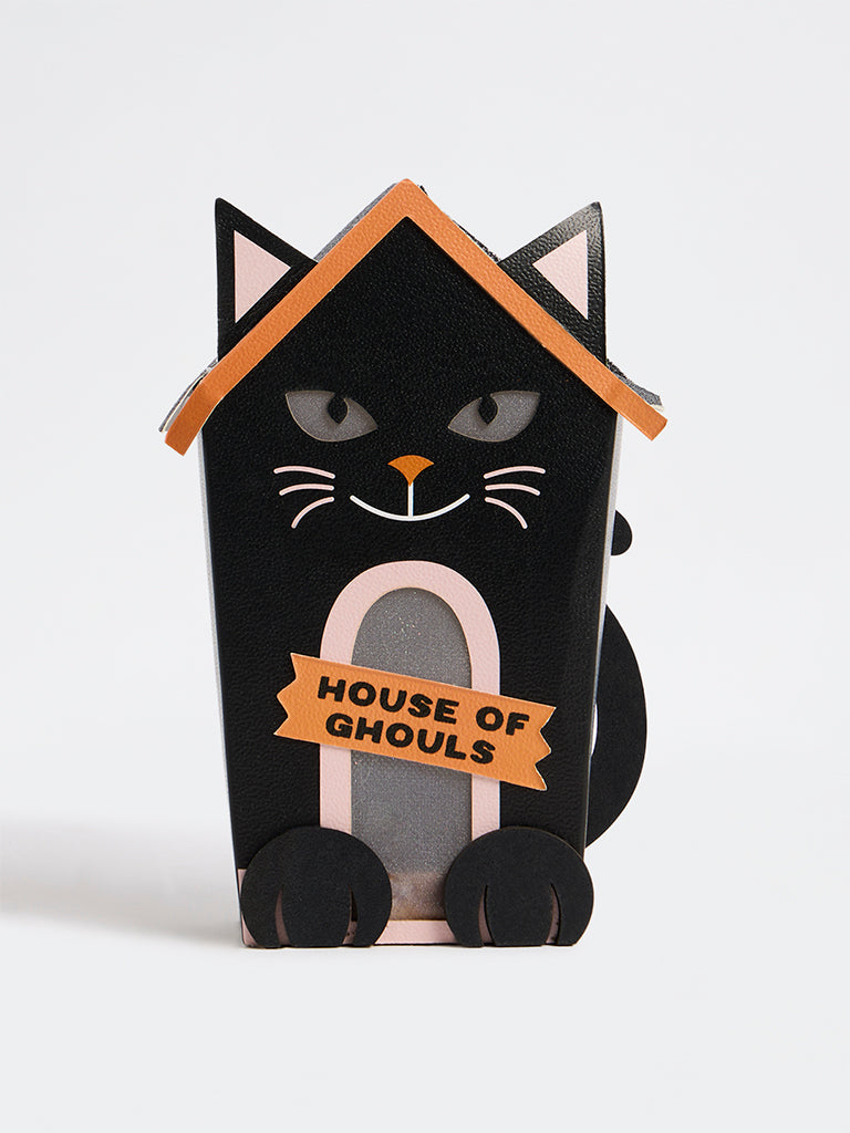 Westside Home Black Cat House Light-Up Halloween Decorative Object