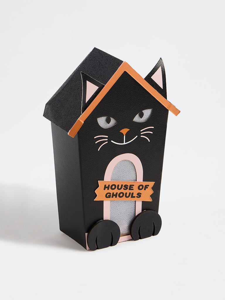 Westside Home Black Cat House Light-Up Halloween Decorative Object