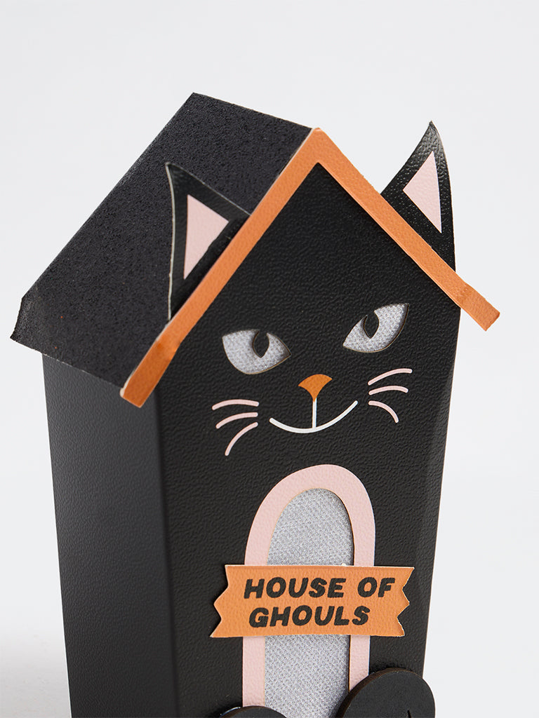 Westside Home Black Cat House Light-Up Halloween Decorative Object
