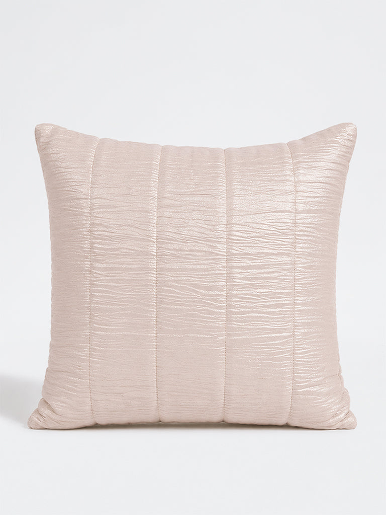 Westside Home Light Pink Crinkle-Textured Tissue Cushion Cover