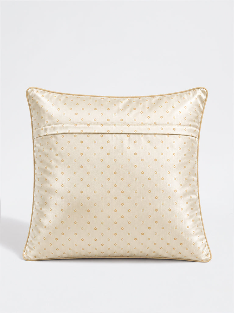 Westside Home Gold Geometric Embroidered Cushion Cover