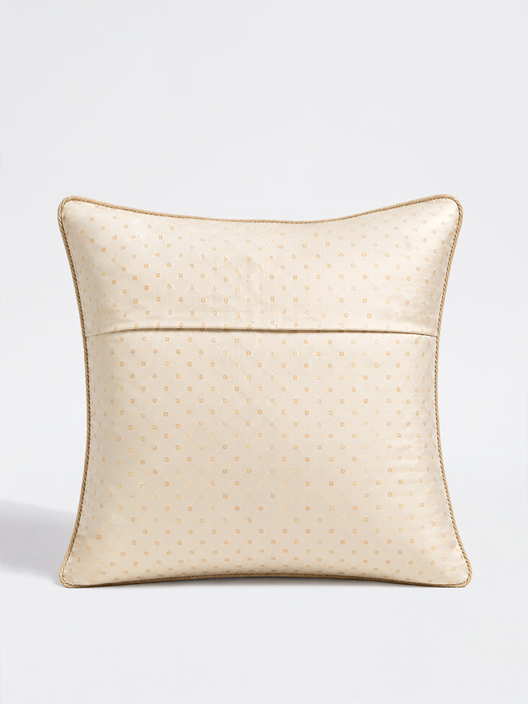 Westside Home Gold Zig-Zag Embroidered Cushion Cover