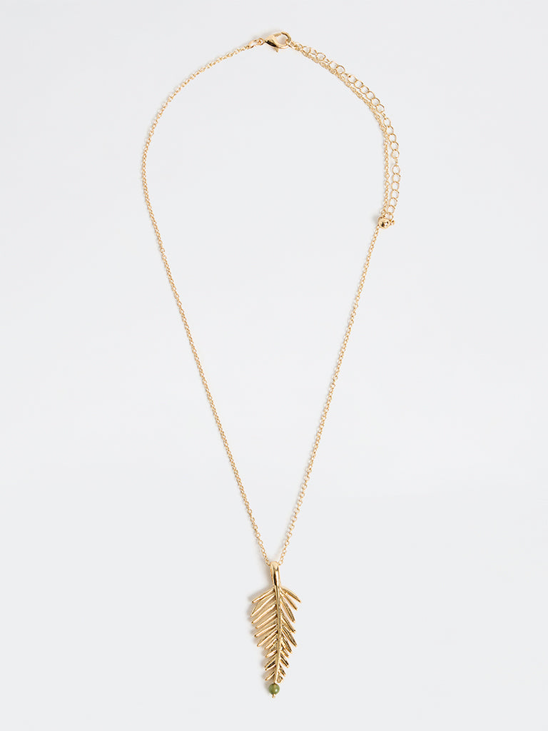 Westside Accessories Gold Leaf Pendant Necklace