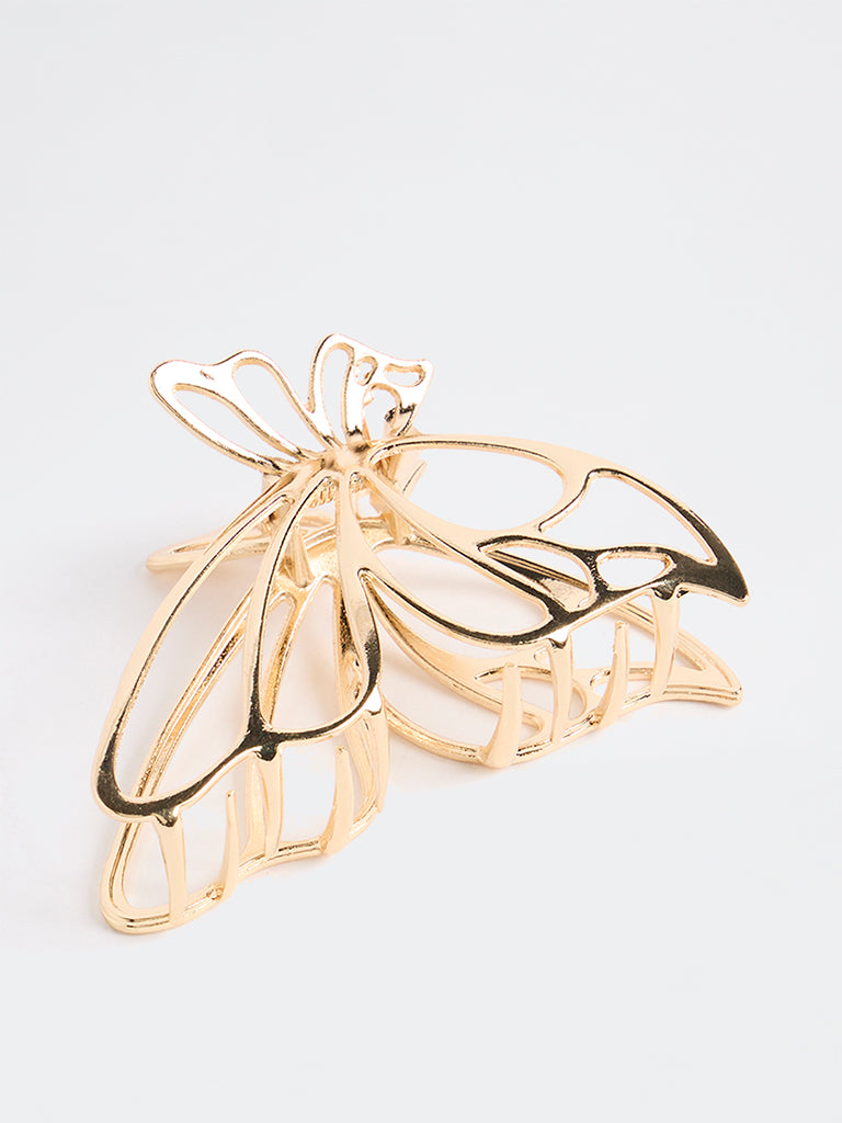 Westside Accessories Gold Metal Butterfly Claw Clip