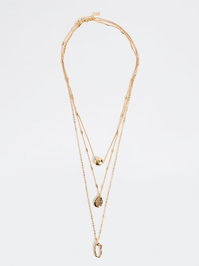 Westside Accessories Gold Layered Pendant Necklaces