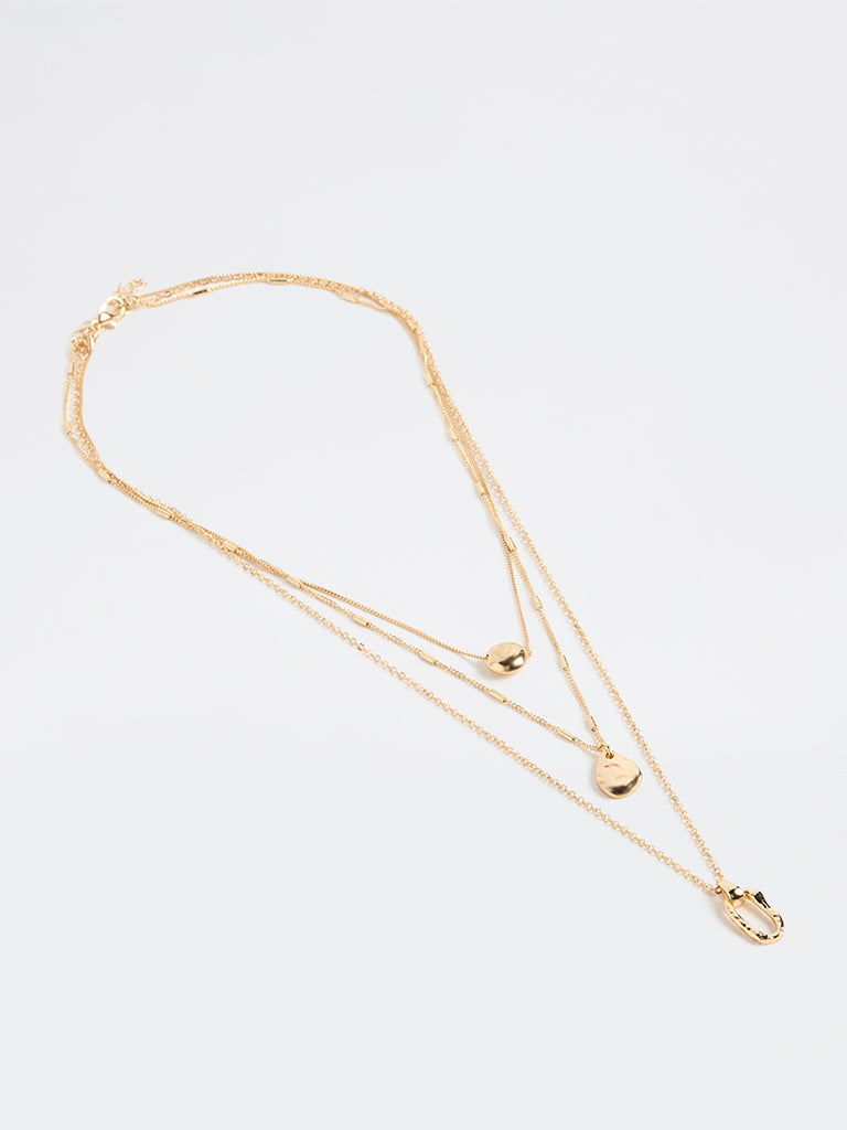 Westside Accessories Gold Layered Pendant Necklaces
