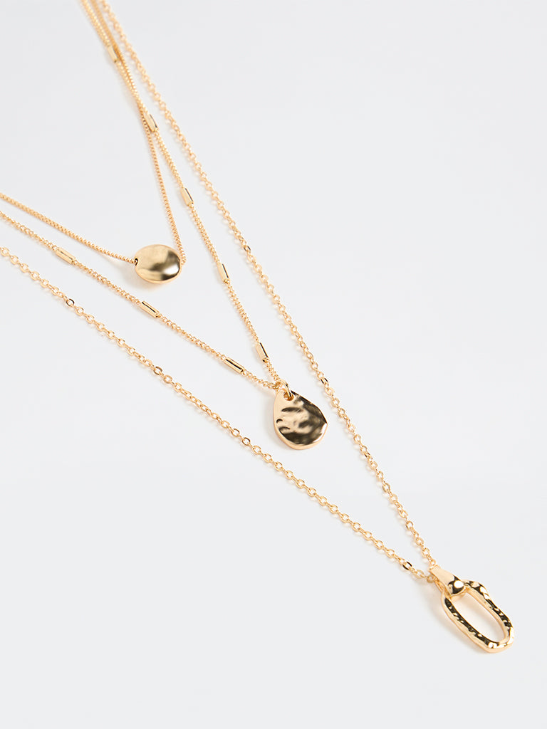 Westside Accessories Gold Layered Pendant Necklaces