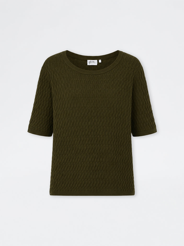 Gia Olive Knit-Textured Top