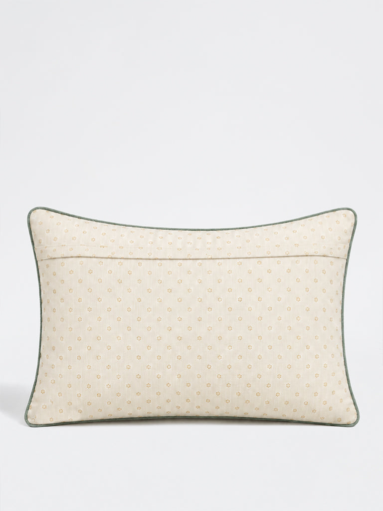Westside Home Sage Green Geometric Quilted Cushion Cover
