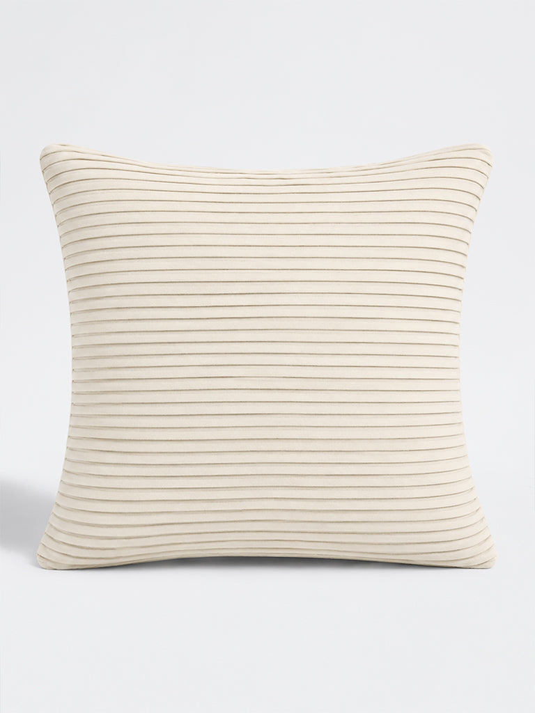 Westside Home Off-White Pintuck Design Cushion Cover