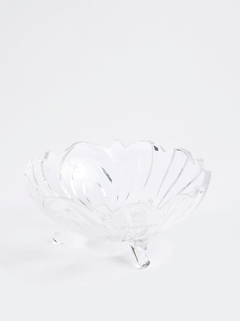 Westside Home Floral Design Glass Serving Bowl