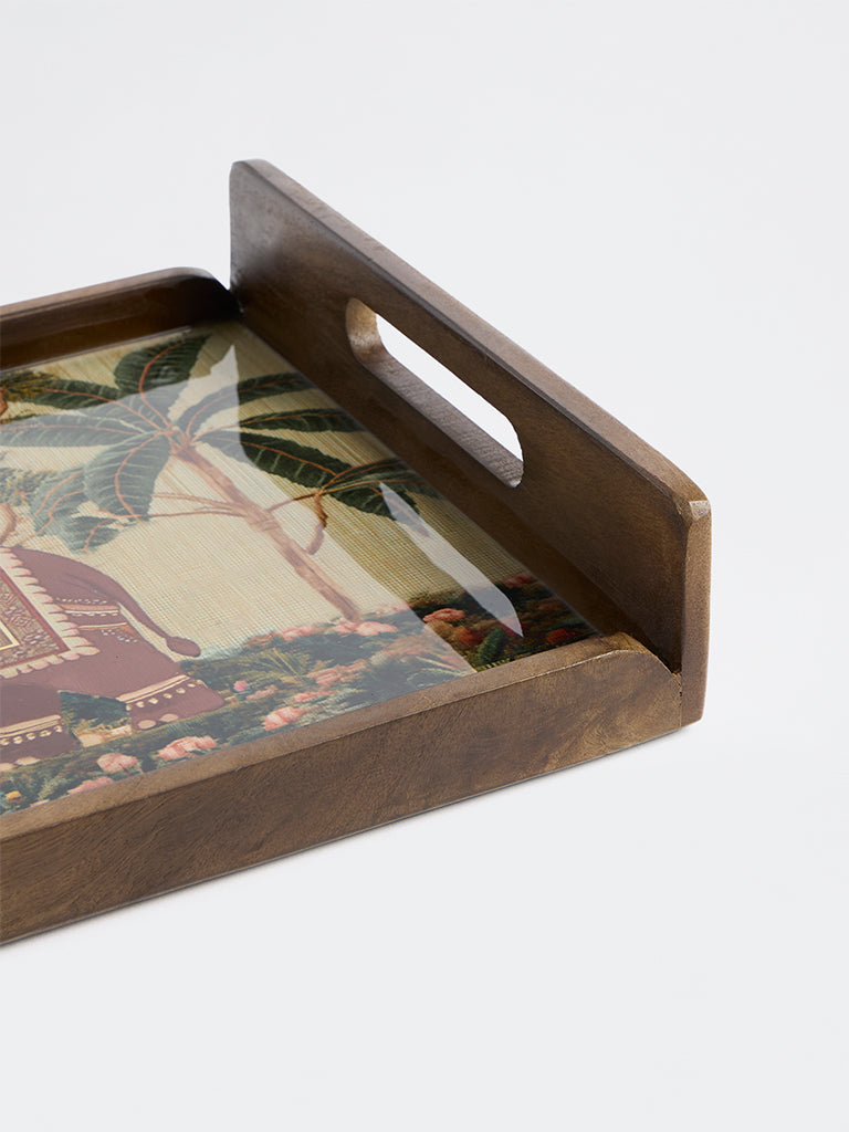 Westside Home Sage Heritage Elephant Design Tray