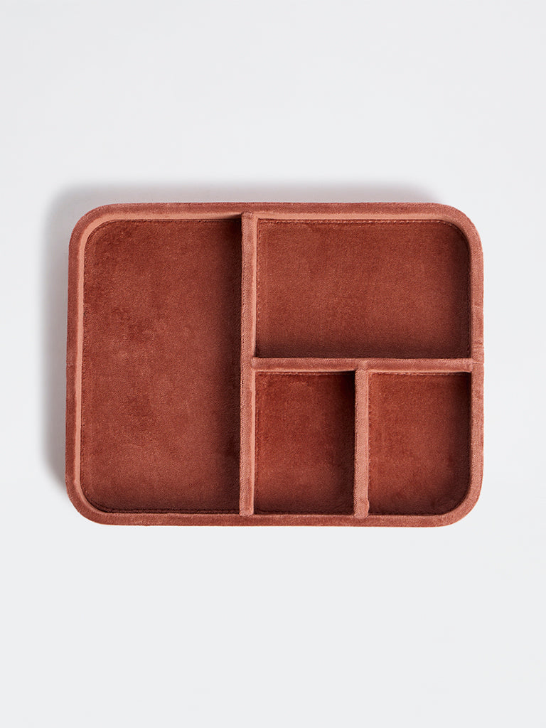 Westside Home Rust Velvet Jewellery Tray
